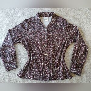 Blair Vintage Extra Large Blouse Abstract Black Red Gray